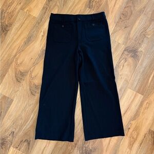 Loft Black Palmer Wide Leg Ankle Pants in Ponte - Size 12